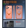 FNTCASE for Samsung Galaxy S26-FE Case with 360 Spin Magnetic Kickstand(Orange Translucent)