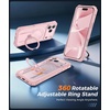 FNTCASE for Samsung Galaxy S26-FE Case with 360 Spin Magnetic Kickstand(Translucent Pink)