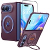 FNTCASE for Phone Ultra/Phone Fold Case with 360 Spin Magnetic Stand Black(Wine Red)