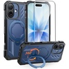 FNTCASE for Samsung Galaxy S26-FE Case with 360 Spin Magnetic Kickstand(Blue)