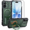 FNTCASE for Samsung Galaxy S26-FE Case with 360 Spin Magnetic Kickstand(Green)