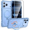 FNTCASE for Samsung Galaxy S26-FE Case with 360 Spin Magnetic Kickstand(Light Blue)