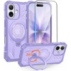 FNTCASE for Samsung Galaxy S26-FE Case with 360 Spin Magnetic Kickstand(Light Purple)