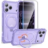 FNTCASE for Samsung Galaxy S26-FE Case with 360 Spin Magnetic Kickstand(LightPurple)