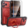 FNTCASE for Samsung Galaxy S26-FE Case with 360 Spin Magnetic Kickstand(Red)