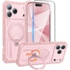 FNTCASE for Samsung Galaxy S26-FE Case with 360 Spin Magnetic Kickstand(Translucent Pink)