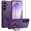 FNTCASE for Samsung Galaxy S26-FE Case with 360 Spin Magnetic Kickstand(Translucent Purple)