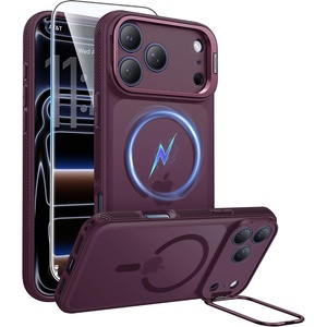 FNTCASE for Phone Pro Case 18 Series/Phone 17 Pro Case with Stand(Cherry Red)