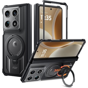 FNTCASE for Samsung Galaxy S26-FE Case with 360 Spin Magnetic Kickstand(Translucent Black)