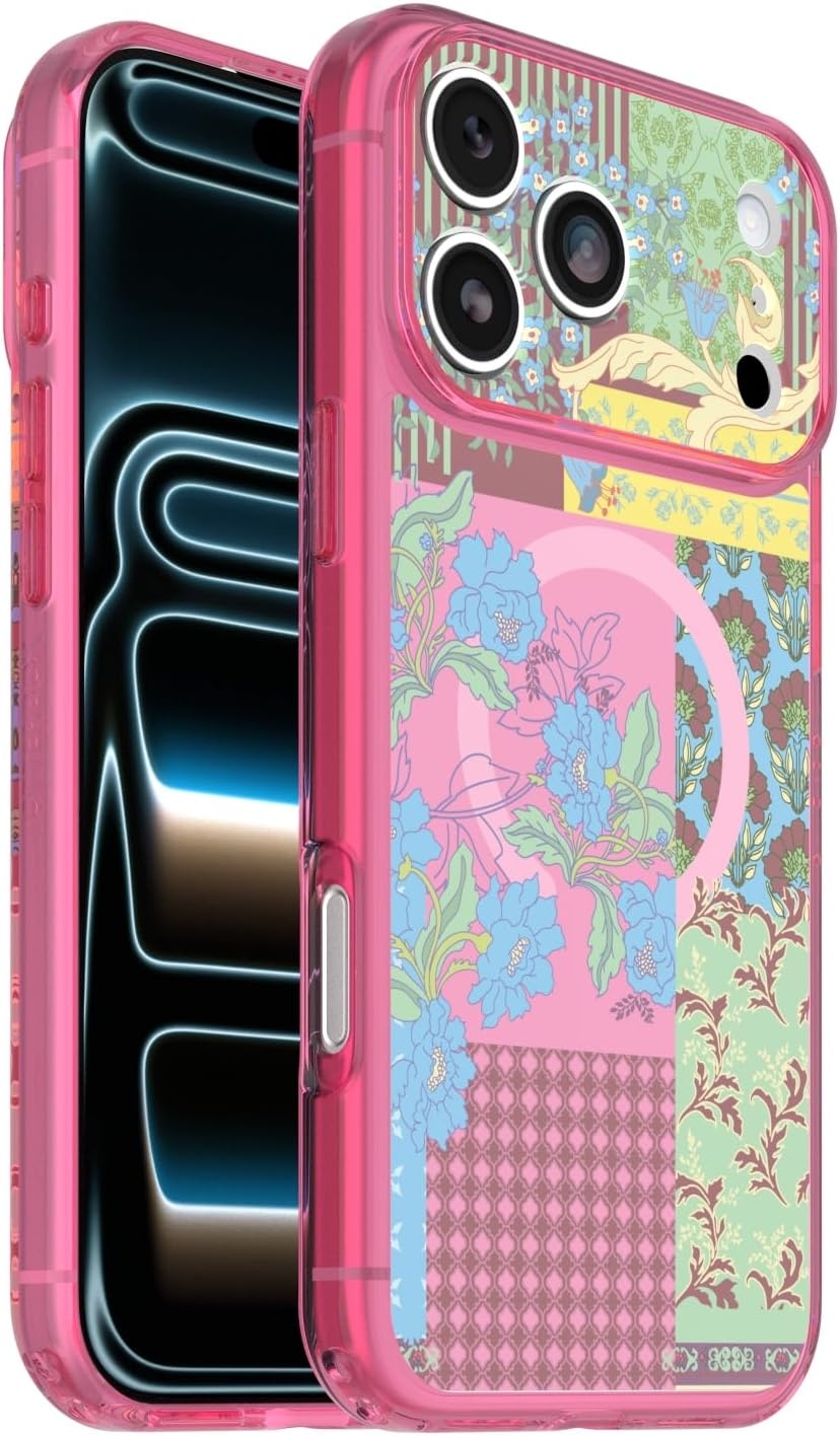 image:imageOtterBox iPhone 1817 Pro Lumen Series Case BlackPink Floral Patchwork Design
