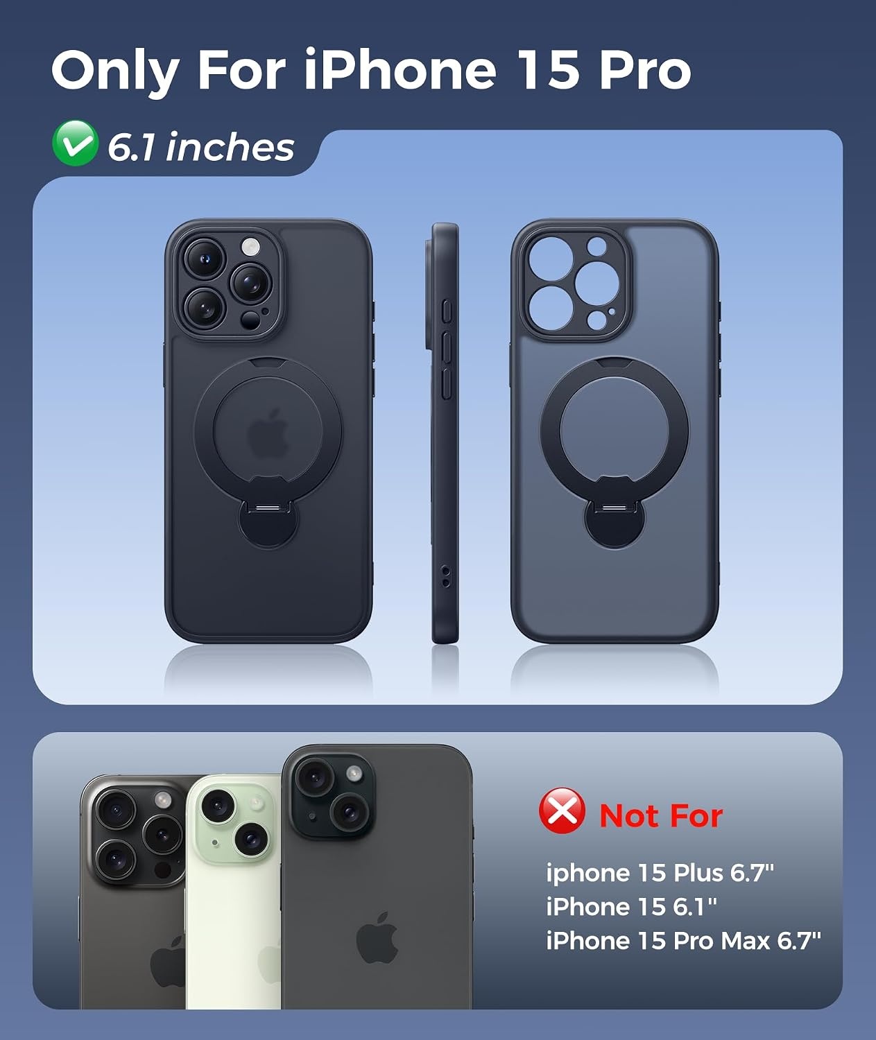 image:imageFNTCASE for iPhone 16 Pro Max Case with 360 Spin Magnetic Stand BlackBlack