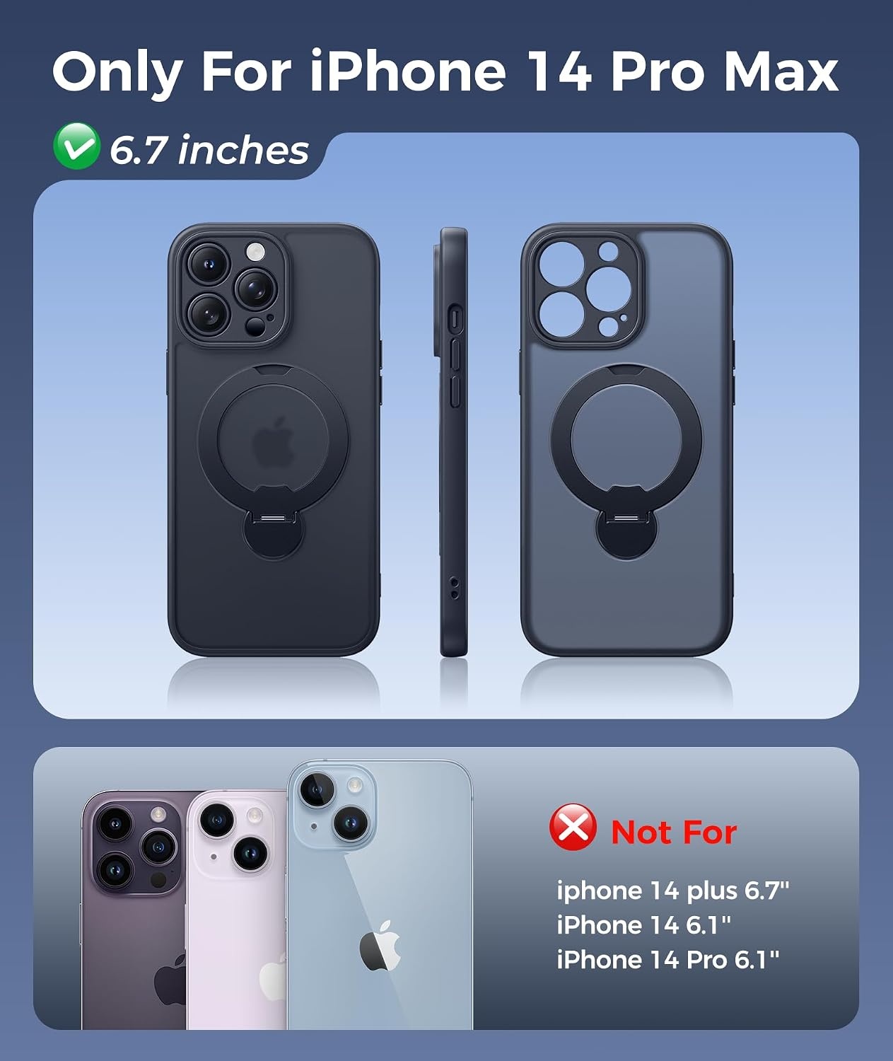 image:imageFNTCASE for iPhone 16 Pro Max Case with 360 Spin Magnetic Stand BlackBlack