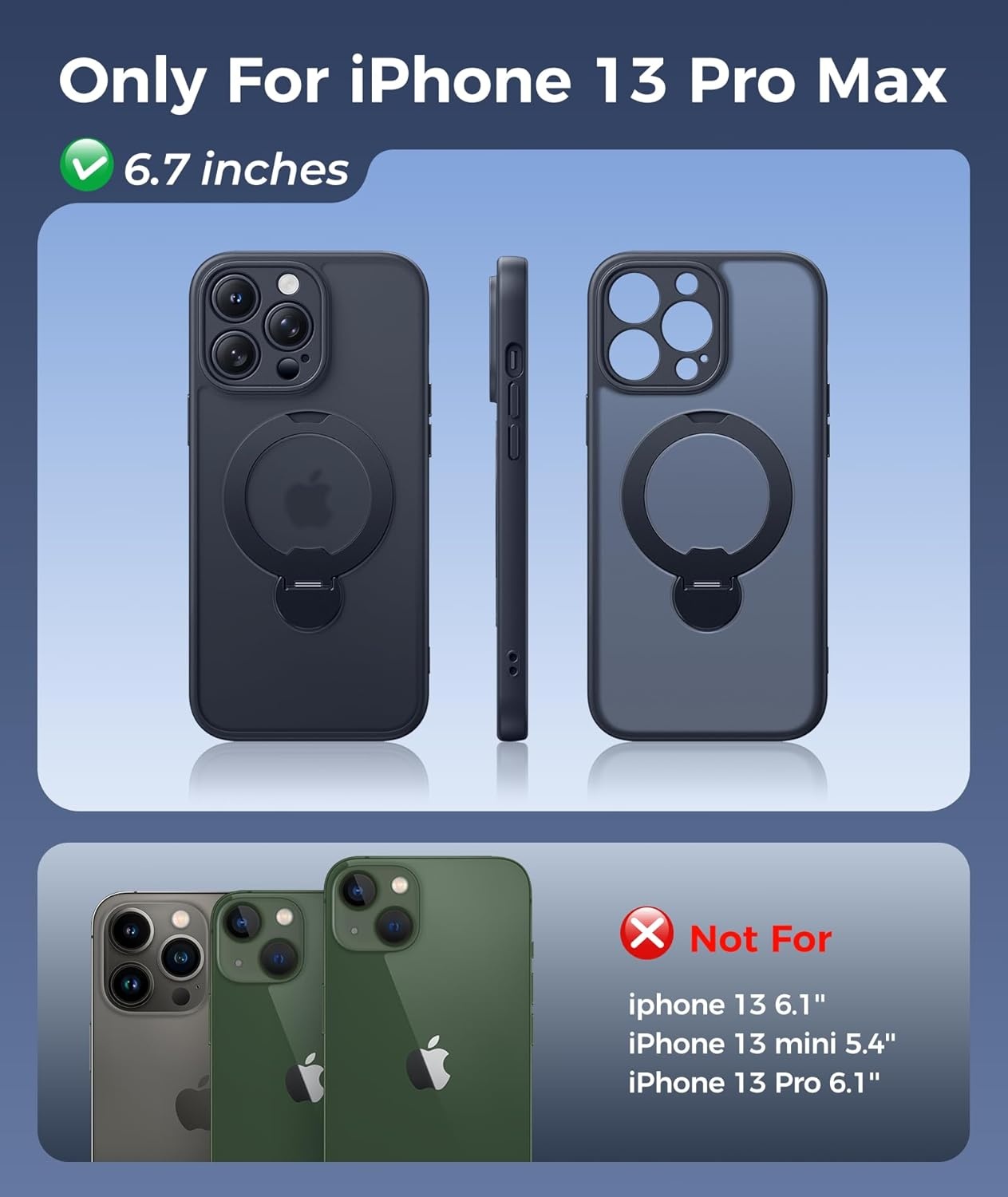 image:imageFNTCASE for iPhone 16 Pro Max Case with 360 Spin Magnetic Stand BlackBlack
