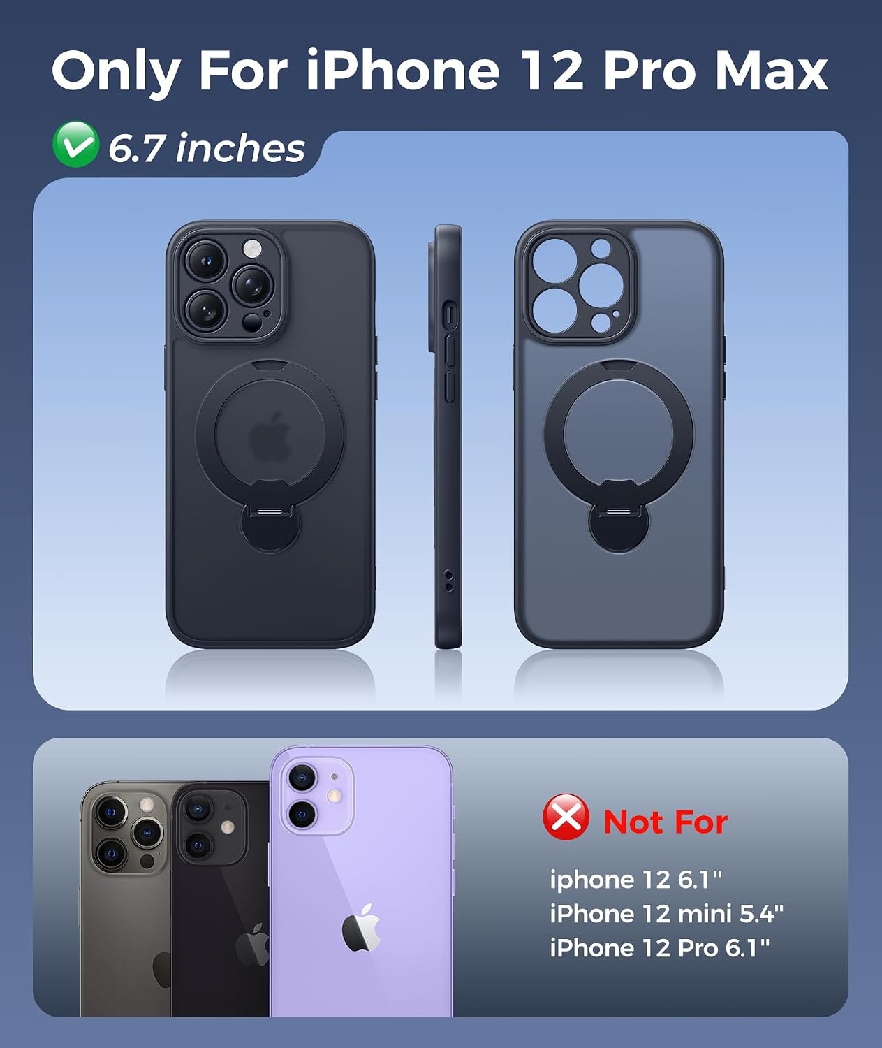image:imageFNTCASE for iPhone 16 Pro Max Case with 360 Spin Magnetic Stand BlackBlack