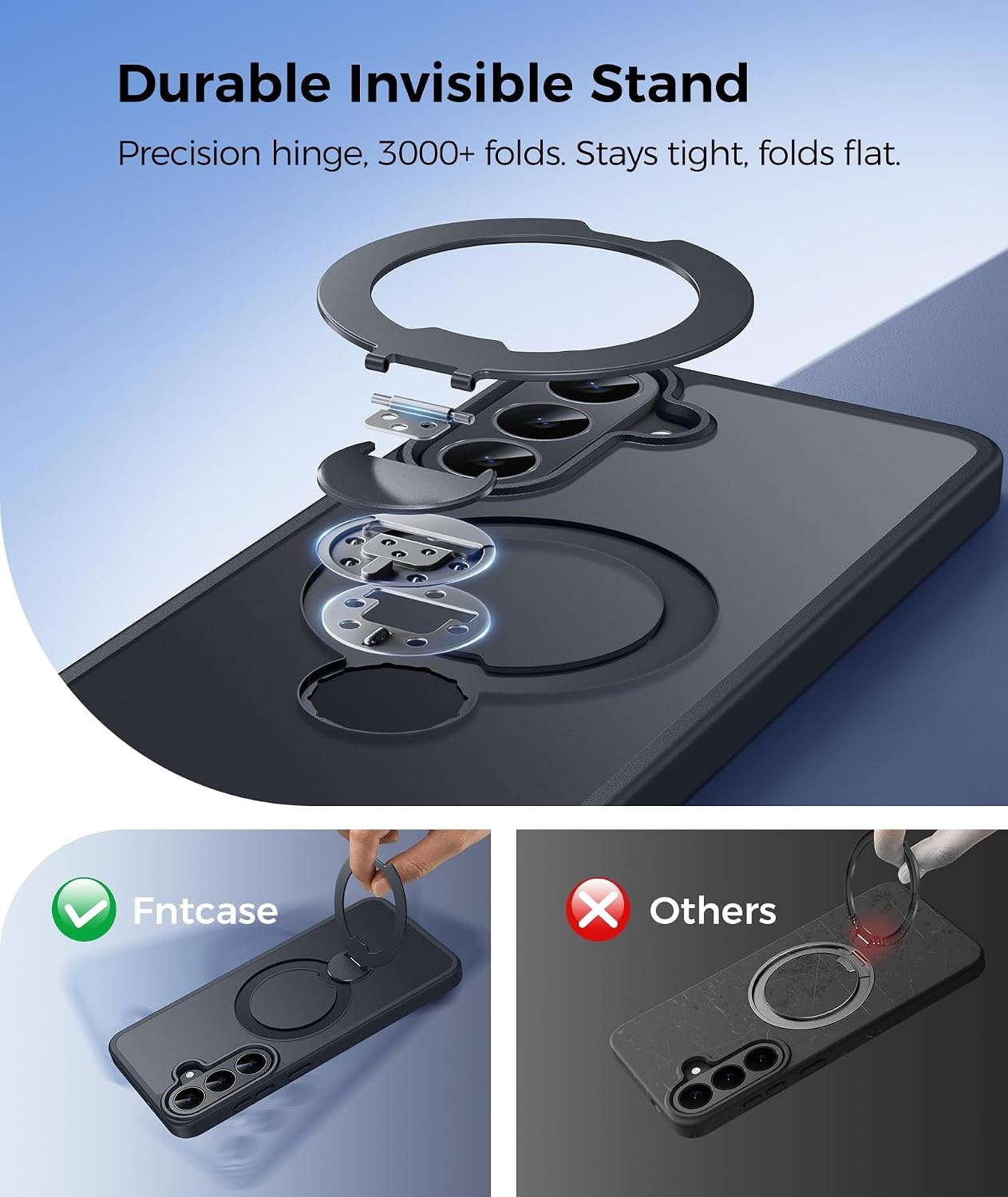image:imageFNTCASE for iPhone 16 Pro Max Case with 360 Spin Magnetic Stand BlackBlack
