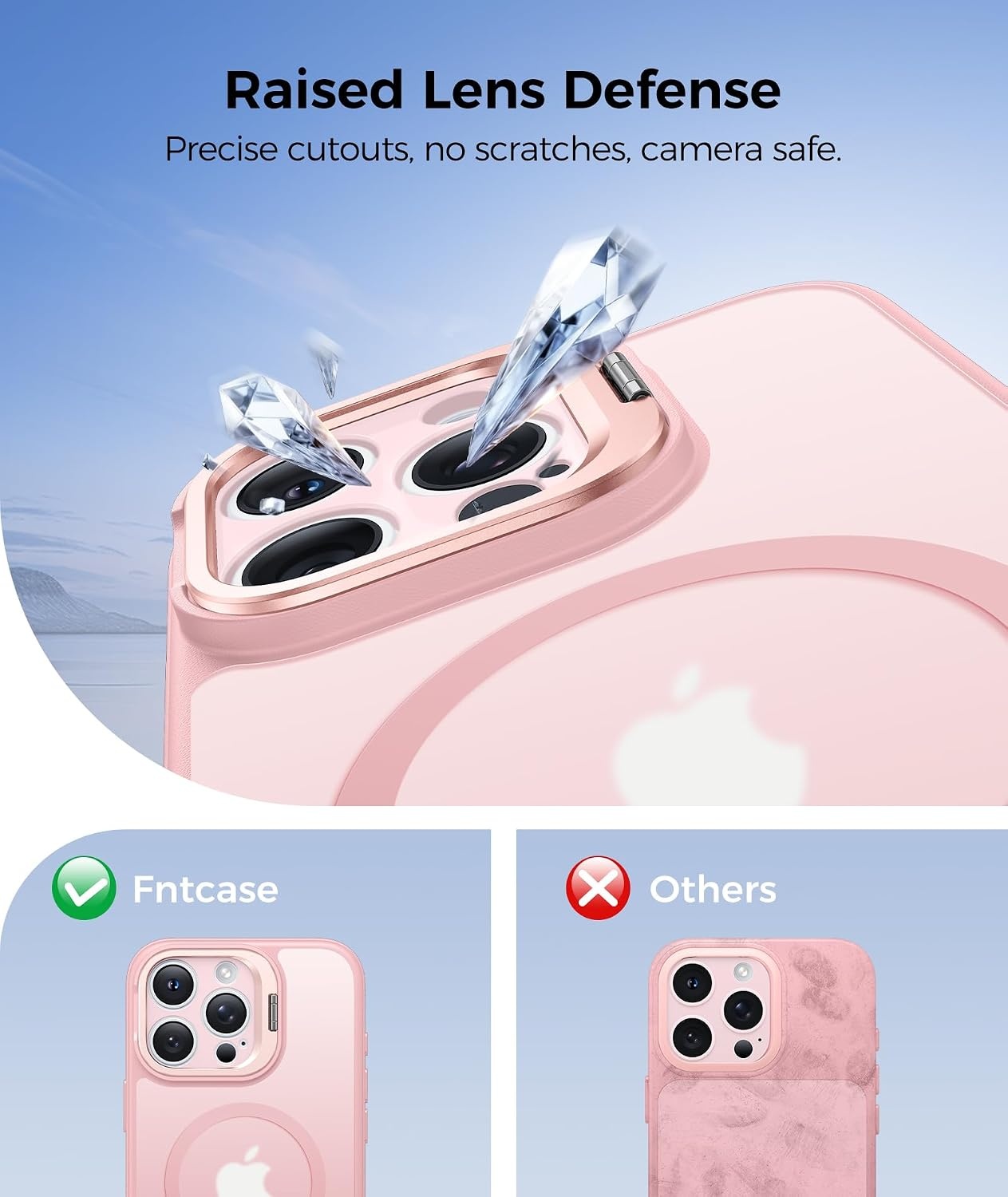 image:imageFNTCASE for iPhone 16 Pro Max Case with 360 Spin Magnetic Stand BlackPink