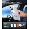 FNTCASE for iPhone 16 Pro Max Case with 360 Spin Magnetic Stand Black(Clear)