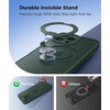 FNTCASE for iPhone 16 Pro Max Case with 360 Spin Magnetic Stand Black(Green)