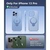 FNTCASE for iPhone 16 Pro Max Case with 360 Spin Magnetic Stand Black(Light Blue)