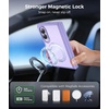 FNTCASE for iPhone 16 Pro Max Case with 360 Spin Magnetic Stand Black(Light Purple)