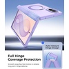 FNTCASE for iPhone 16 Pro Max Case with 360 Spin Magnetic Stand Black(Light Purple)