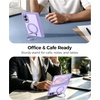 FNTCASE for iPhone 16 Pro Max Case with 360 Spin Magnetic Stand Black(Light Purple)