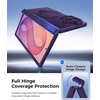 FNTCASE for iPhone 16 Pro Max Case with 360 Spin Magnetic Stand Black(Purple)