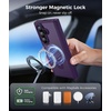 FNTCASE for iPhone 16 Pro Max Case with 360 Spin Magnetic Stand Black(Purple)