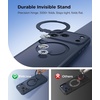 FNTCASE for iPhone 18 Pro /iPhone17 Pro Case with 360 Spin Magnetic Stand(Deep Blue)