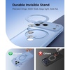 FNTCASE for iPhone 18 Pro /iPhone17 Pro Case with 360 Spin Magnetic Stand(Light Blue)