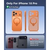 FNTCASE for iPhone 18 Pro /iPhone17 Pro Case with 360 Spin Magnetic Stand(Orange)