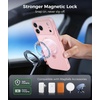 FNTCASE for iPhone 18 Pro /iPhone17 Pro Case with 360 Spin Magnetic Stand(Pink)