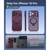 FNTCASE for iPhone 18 Pro /iPhone17 Pro Case with 360 Spin Magnetic Stand(Wine Red)