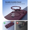 FNTCASE for iPhone 18 Pro /iPhone17 Pro Case with 360 Spin Magnetic Stand(Wine Red)