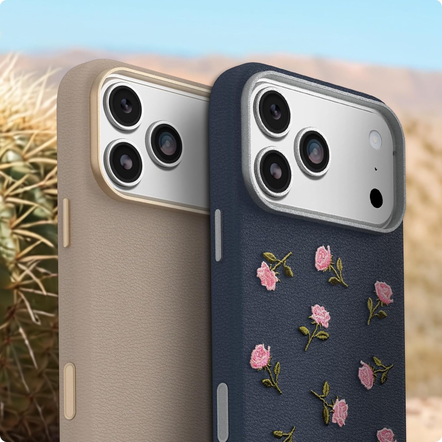 image:imageOtterBox iPhone 1817 Pro Symmetry Series Cactus Leather Embroidery CaseBlue Pink Floral