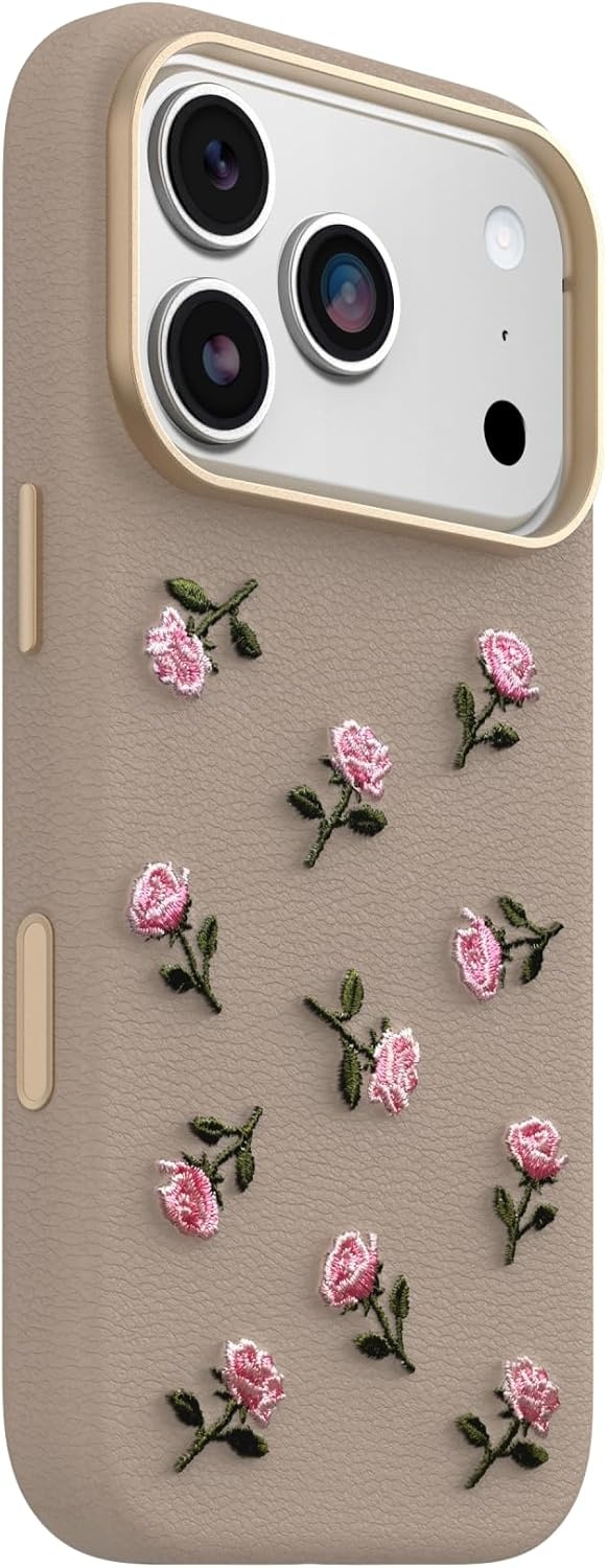 image:imageOtterBox iPhone 1817 Pro Symmetry Series Cactus Leather Embroidery CaseGrey Pink Floral