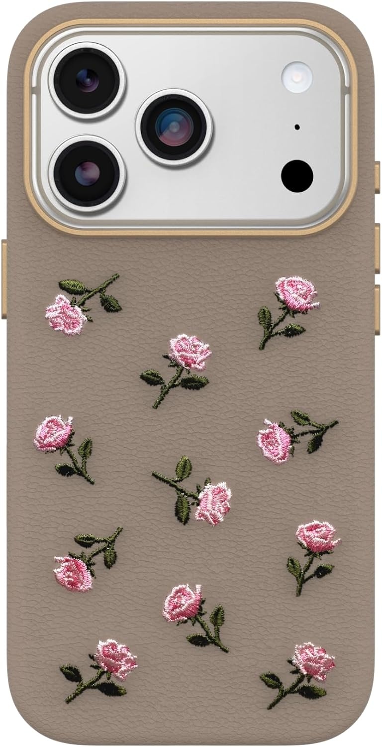 image:imageOtterBox iPhone 1817 Pro Symmetry Series Cactus Leather Embroidery CaseGrey Pink Floral