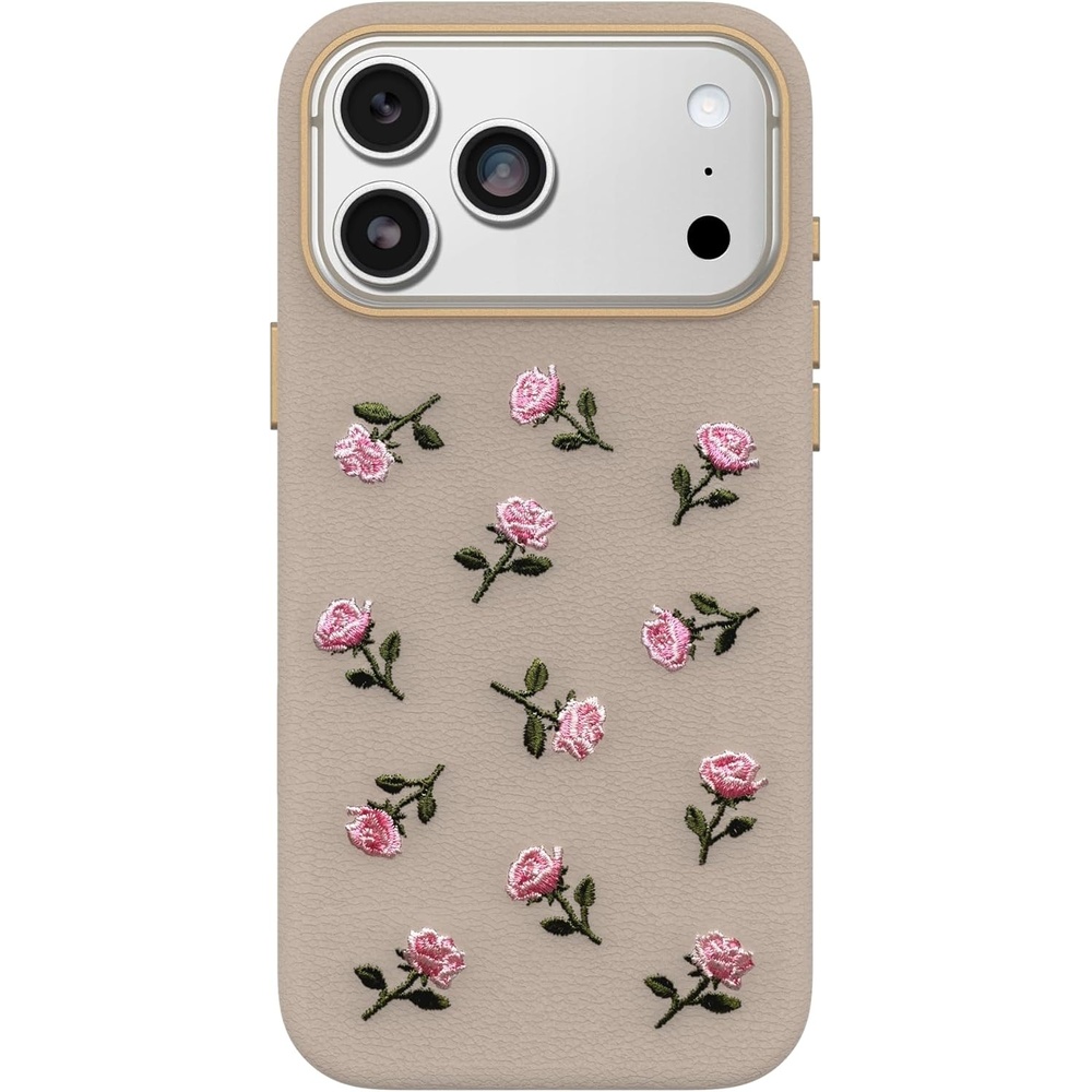 image:imageOtterBox iPhone 1817 Pro Symmetry Series Cactus Leather Embroidery CaseGrey Pink Floral