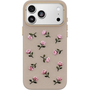 OtterBox iPhone 18/17 Pro Symmetry Series Cactus Leather Embroidery Case(Grey Pink Floral)